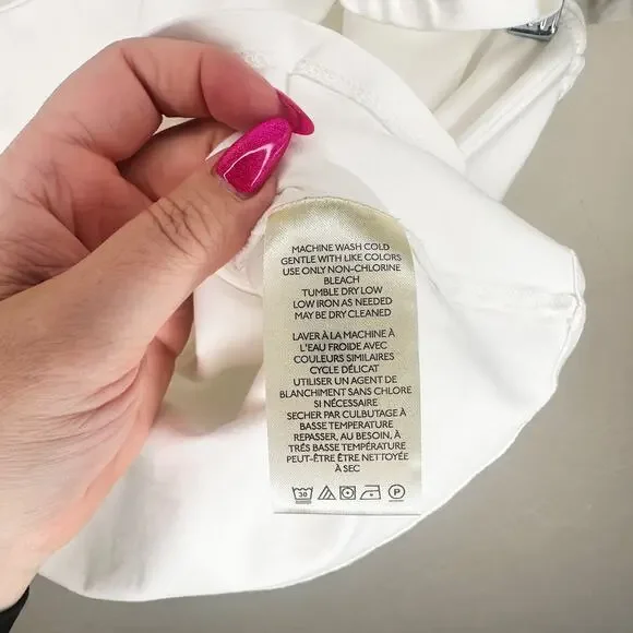 NWT Anthropologie Maeve One Shoulder Ruffled White Asymmetrical Top Blouse XL - Picture 10 of 11